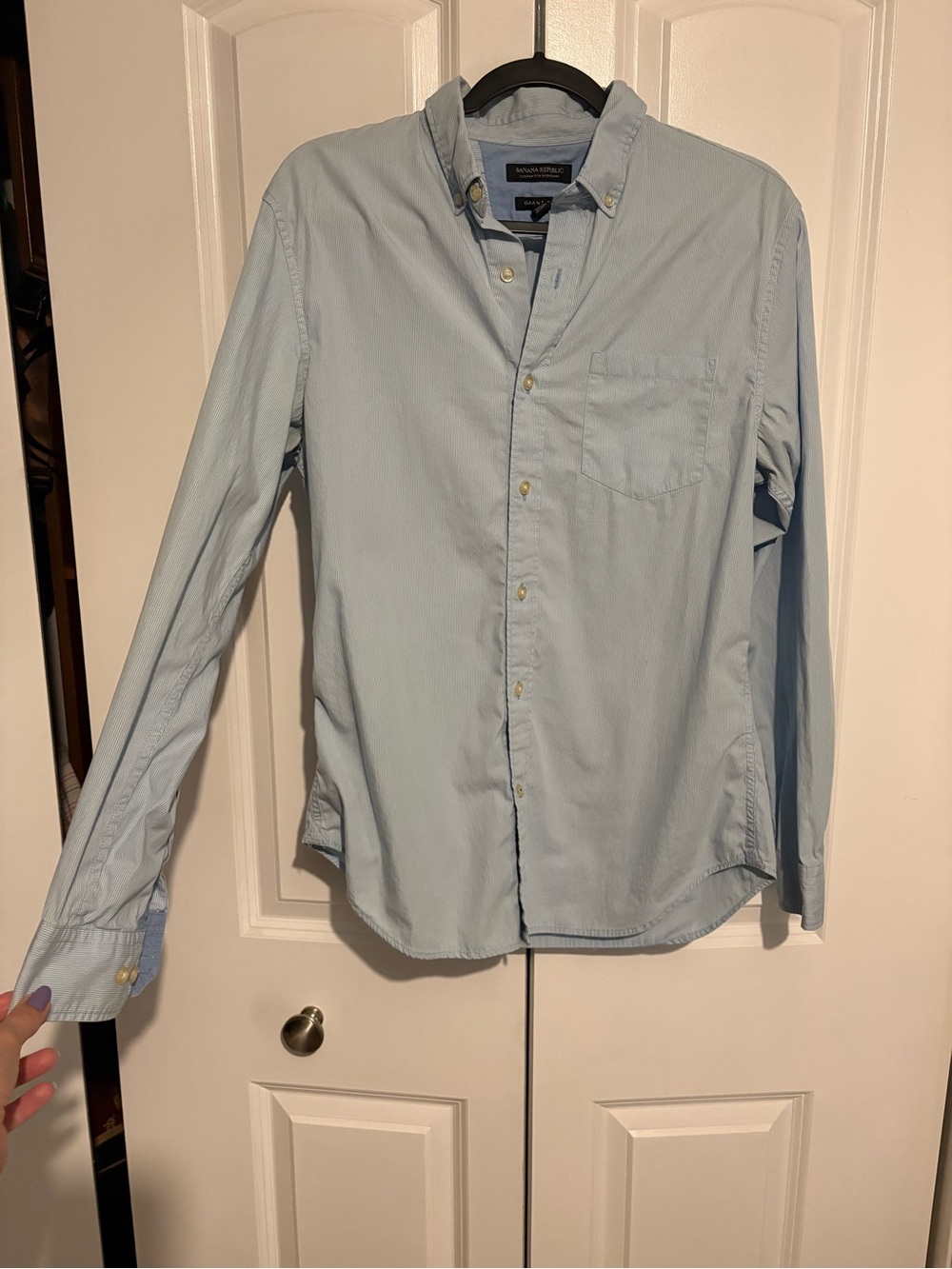 Pinstripe slim fit Banana Republic dress shirt